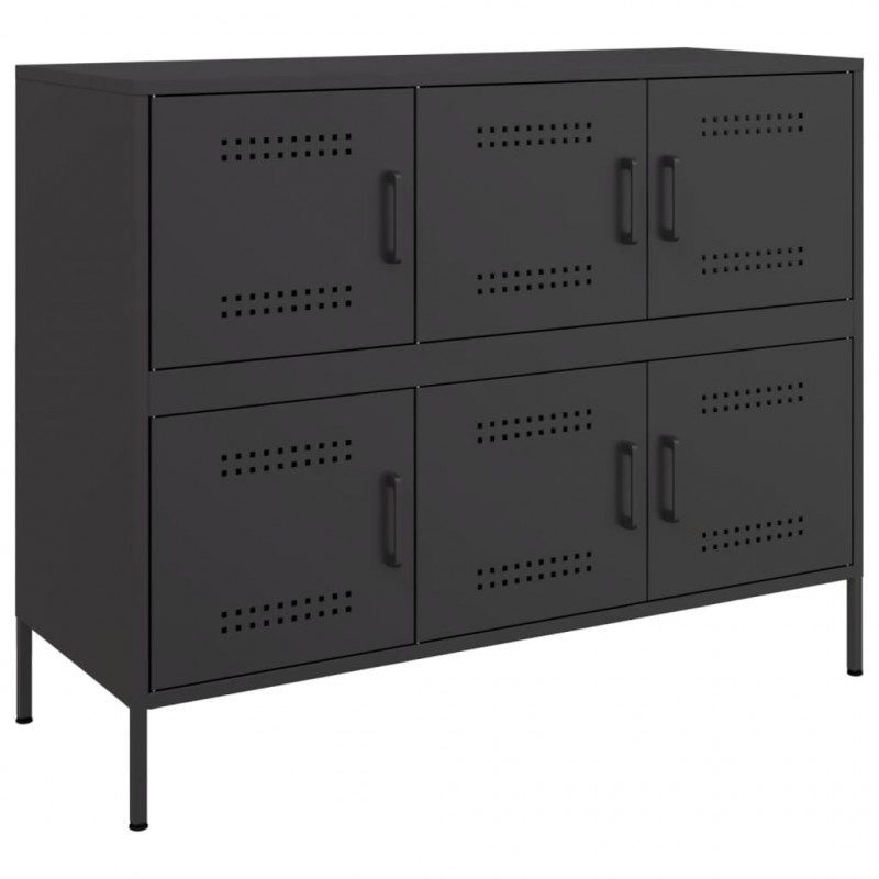 Szafka, czarna, 100,5x39x79 cm, stal
