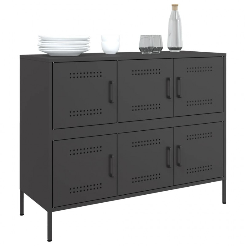 Szafka, czarna, 100,5x39x79 cm, stal
