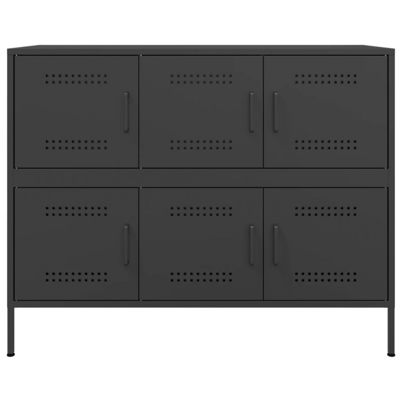 Szafka, czarna, 100,5x39x79 cm, stal