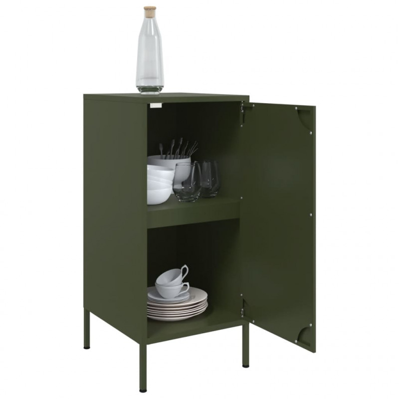 Szafki, 2 szt., oliwkowe, 36x39x79 cm, stal