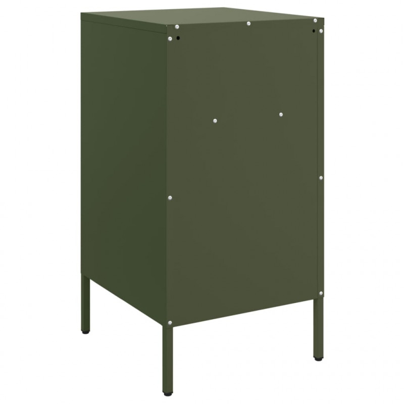 Szafki nocne, 2 szt., oliwkowe, 36x39x68 cm, stal