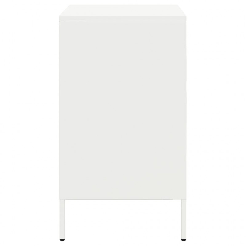 Szafki nocne, 2 szt., białe, 36x39x68 cm, stal