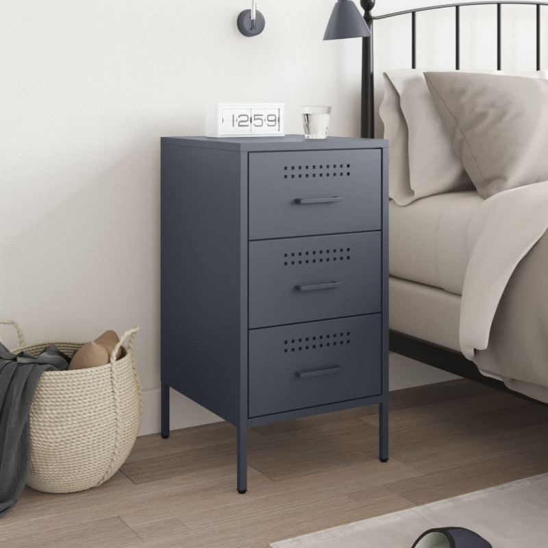 Szafka nocna, antracyt, 36x39x68 cm, stal
