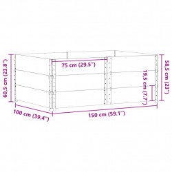 Nadstawki paletowe, 3 szt., 150x100 cm, drewno sosnowe