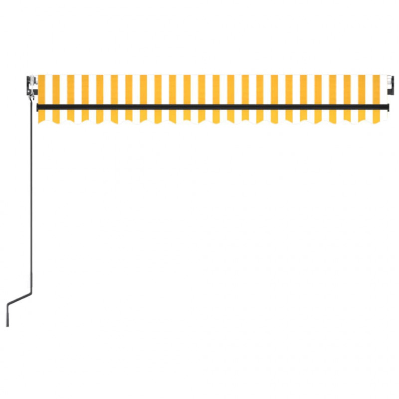 Automatycznie zwijana markiza, 450 x 300 cm, żółto-biała
