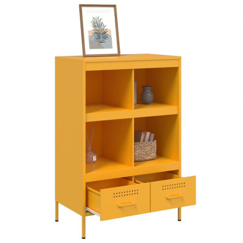 Szafka, musztardowa, 68x39x101,5 cm, stal