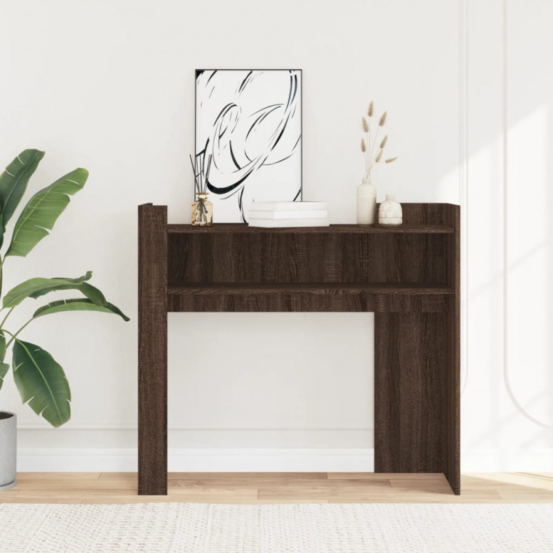 Stolik konsolowy, brązowy dąb, 100x35x90 cm