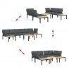 5-cz. zestaw mebli do ogrodu, z poduszkami, czarne aluminium