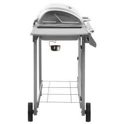 Grill gazowy z 4 palnikami, srebrny