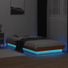 Rama łóżka z LED, woskowy brąz, 75x190 cm, lite drewno sosnowe