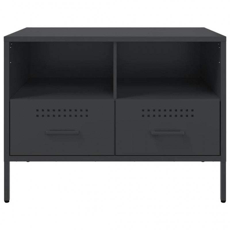 Szafka RTV, czarna, 68x39x50,5 cm, stalowa
