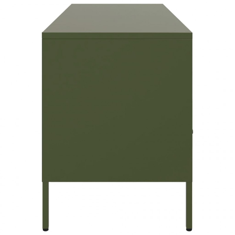 Szafka pod telewizor, oliwkowa, 100,5x39x50,5 cm, stalowa