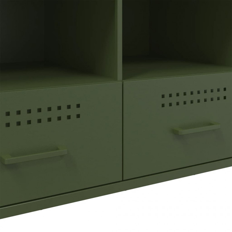 Szafka pod telewizor, oliwkowa, 100,5x39x50,5 cm, stalowa
