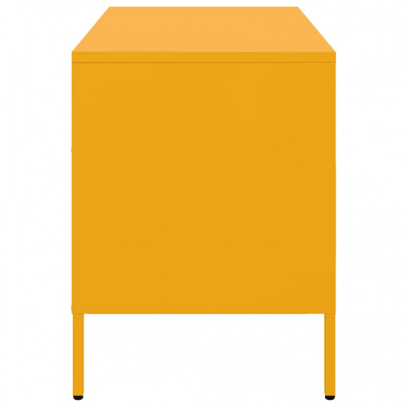 Szafki pod telewizor, 2 szt., musztardowe, 68x39x50,5 cm, stal
