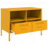Szafki pod telewizor, 2 szt., musztardowe, 68x39x50,5 cm, stal
