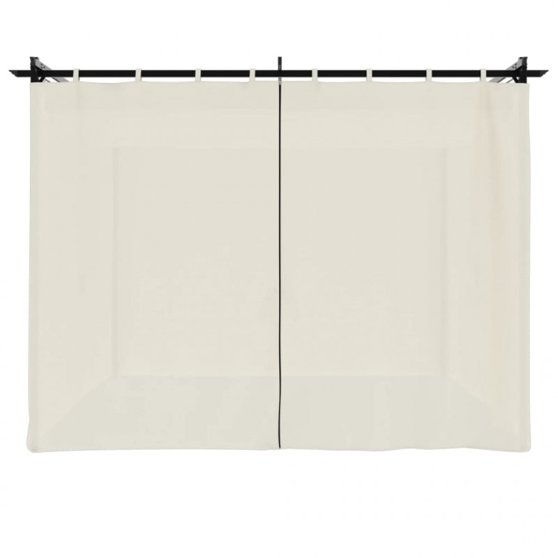 Altana ogrodowa z zasłonami, kremowa, 3x3 m, stal