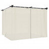 Altana ogrodowa z zasłonami, kremowa, 3x3 m, stal