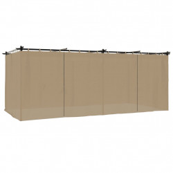 Altana ogrodowa z zasłonami, kolor taupe, 6x3 m, stal