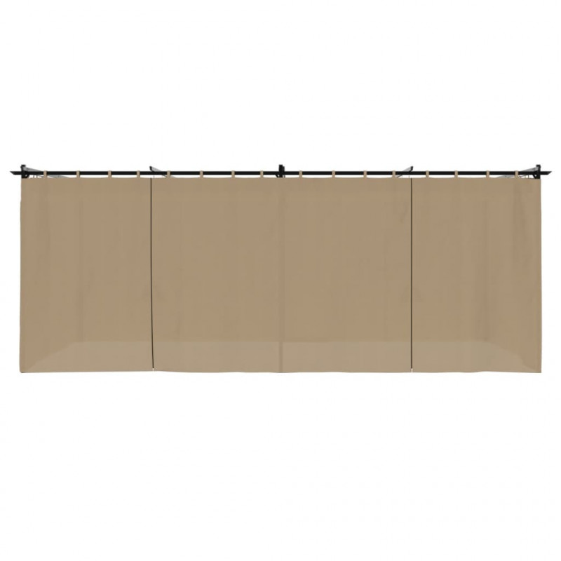 Altana ogrodowa z zasłonami, kolor taupe, 6x3 m, stal