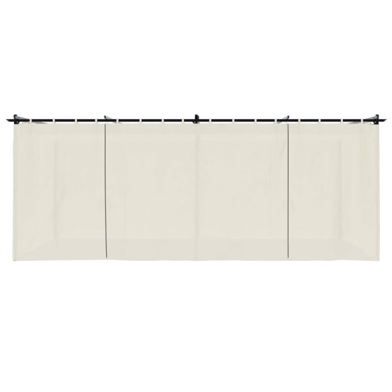 Altana ogrodowa z zasłonami, kremowa, 6x3 m, stal
