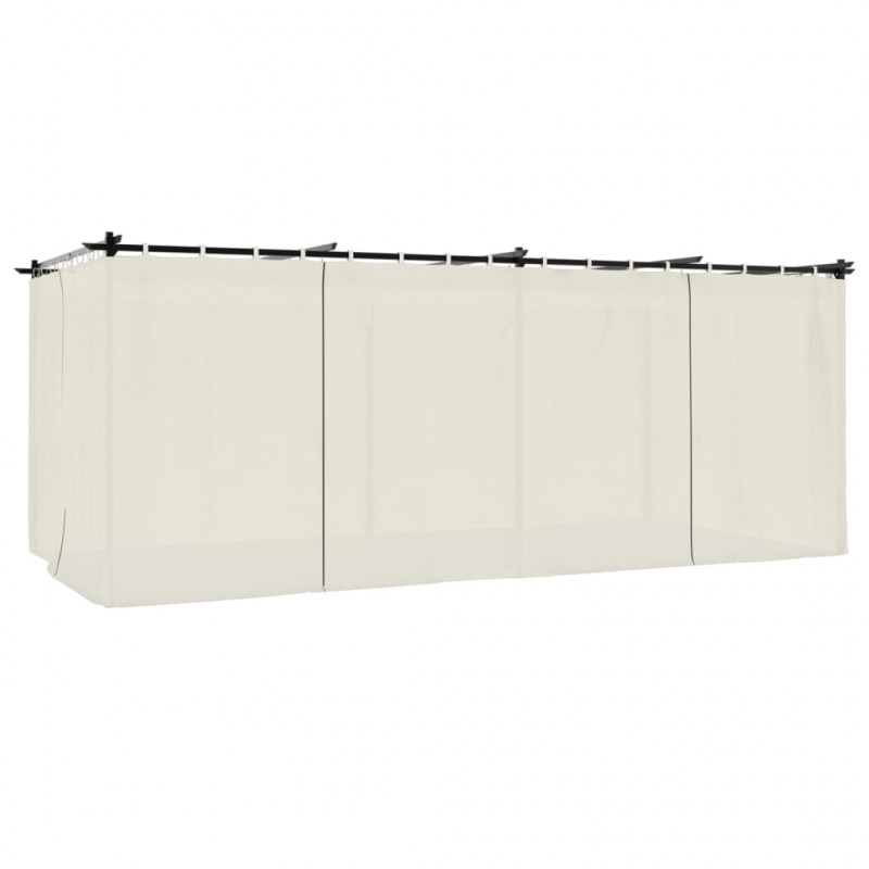 Altana ogrodowa z zasłonami, kremowa, 6x3 m, stal