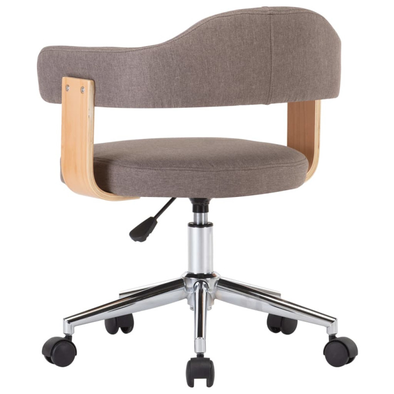 Krzesła obrotowe, 2 szt., taupe, gięte drewno i tkanina
