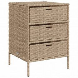 Szafka ogrodowa, beżowa, 55x59x80 cm, polirattan