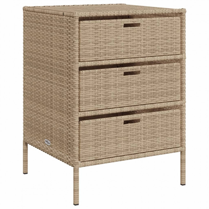 Szafka ogrodowa, beżowa, 55x59x80 cm, polirattan