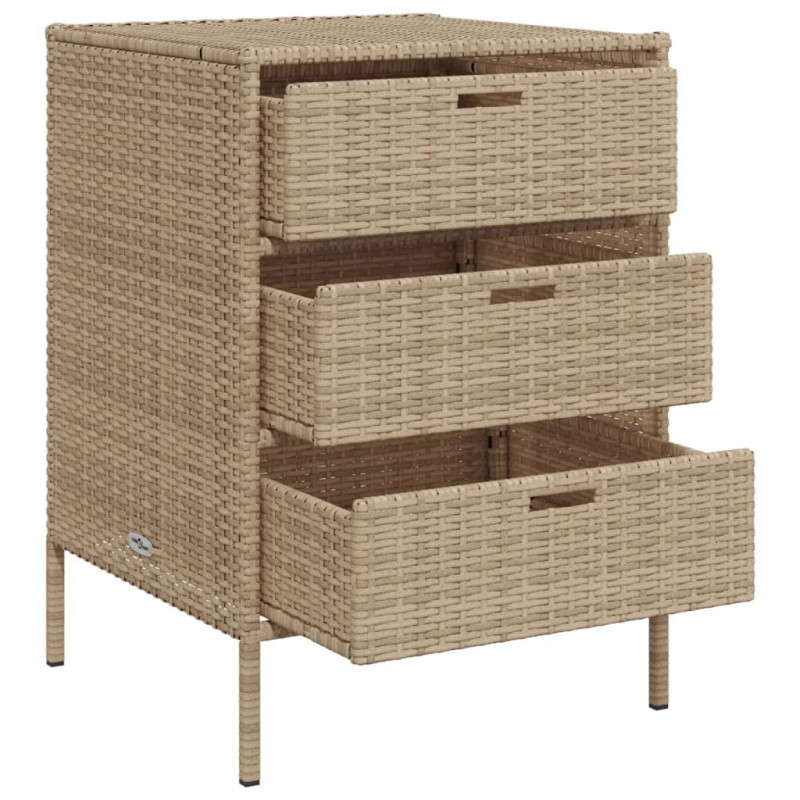 Szafka ogrodowa, beżowa, 55x59x80 cm, polirattan