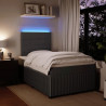 Łóżko kontynentalne z materacem, ciemnoszare, 120x190cm aksamit