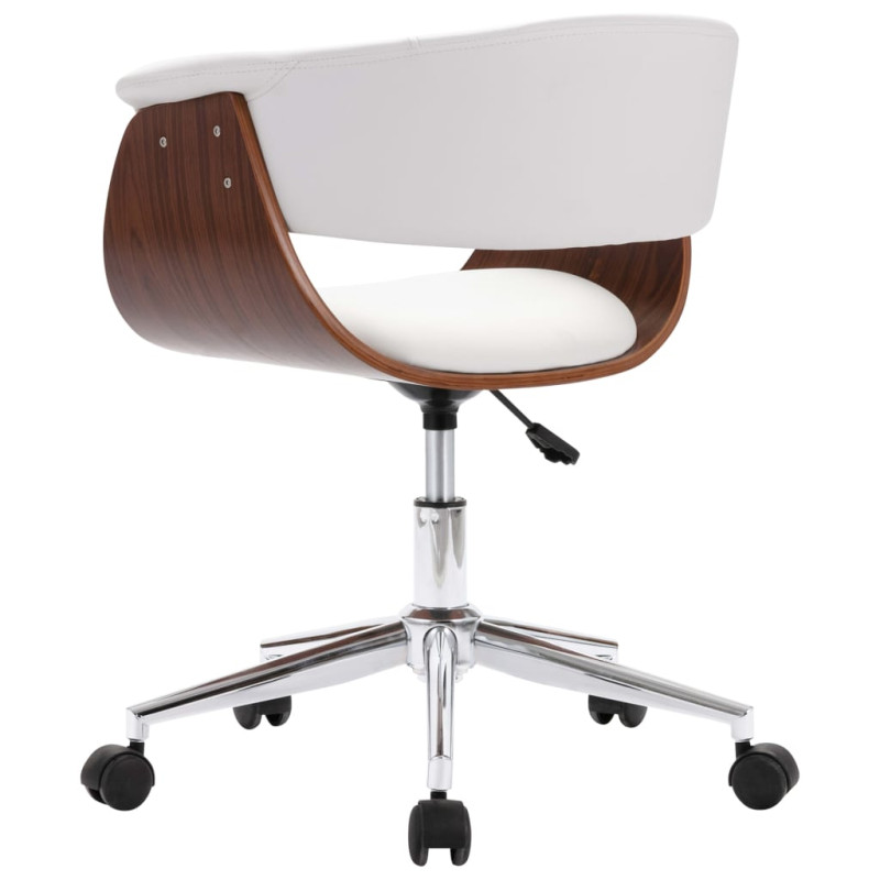 Obrotowe krzesła stołowe, 2 szt., białe, sztuczna skóra