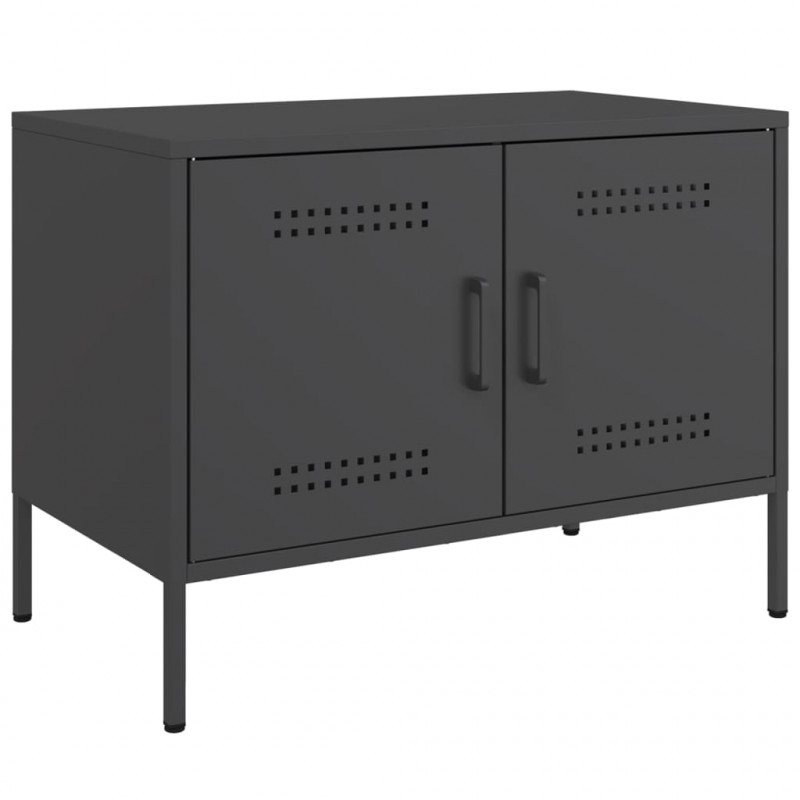 Szafka RTV, czarna, 68x39x50,5 cm, stalowa