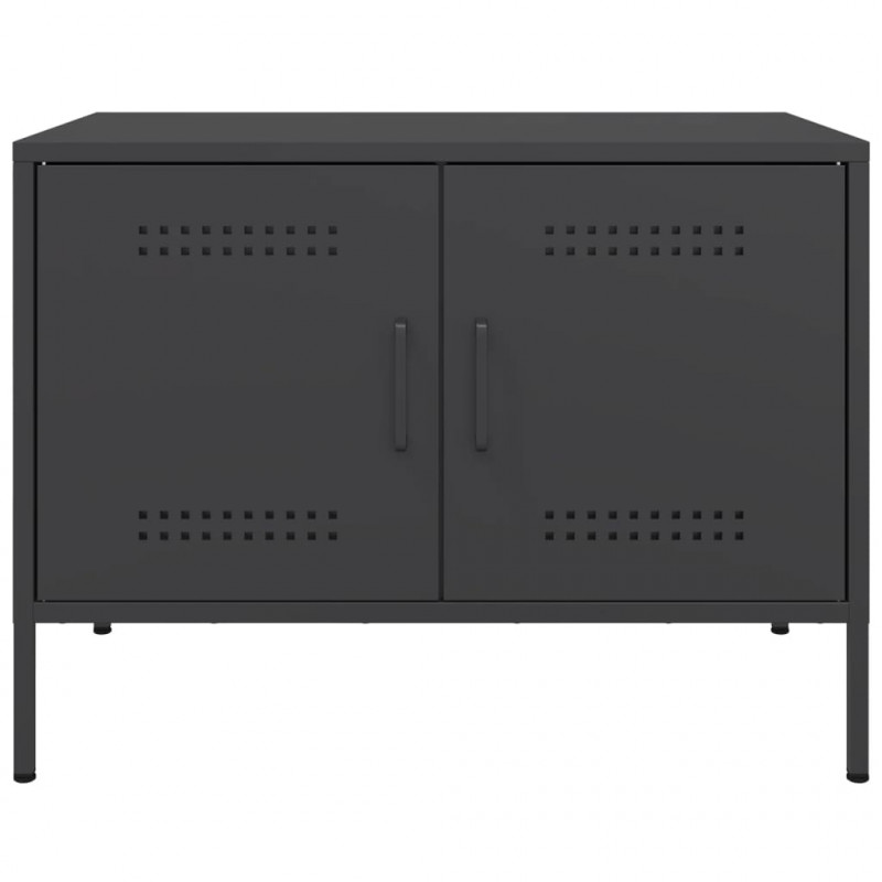 Szafka RTV, czarna, 68x39x50,5 cm, stalowa