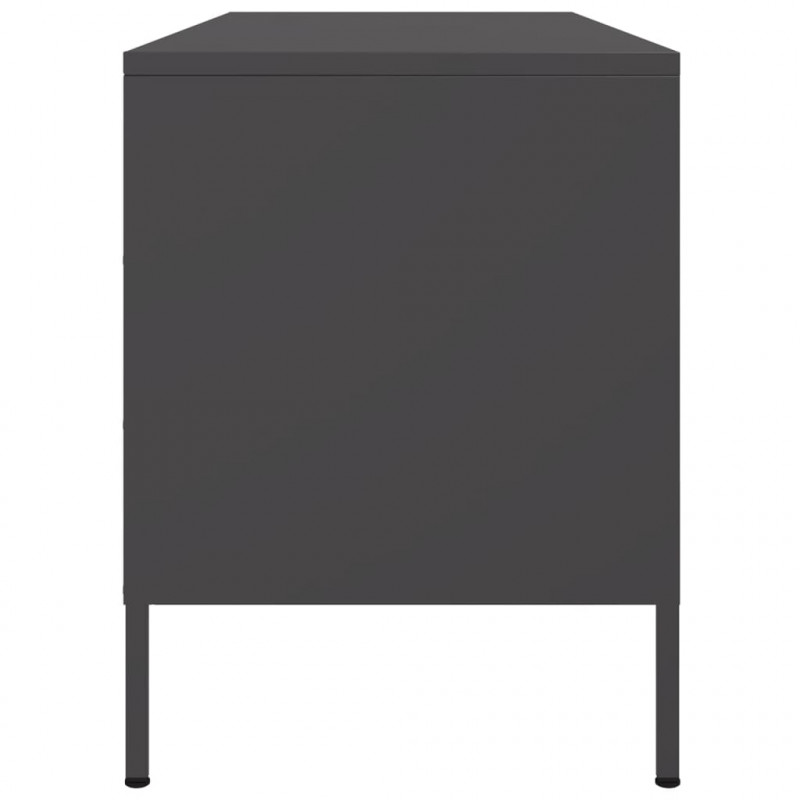 Szafka pod telewizor, czarna, 100,5x39x50,5 cm, stalowa