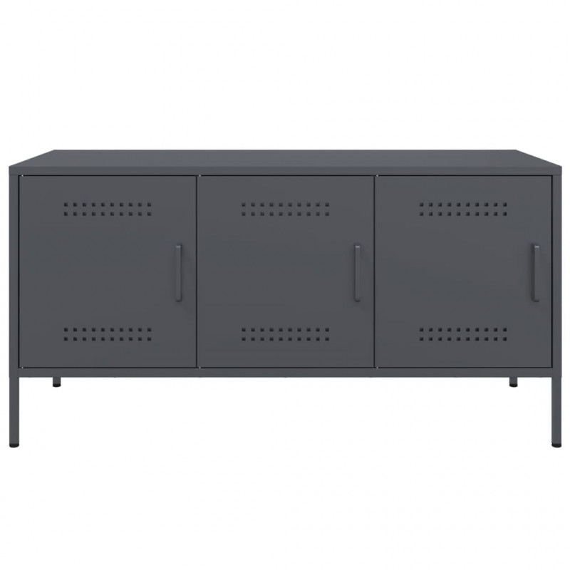 Szafka pod telewizor, antracytowa, 100,5x39x50,5 cm, stalowa
