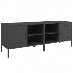 Szafki pod telewizor, 2 szt., czarne, 68x39x50,5 cm, stalowe
