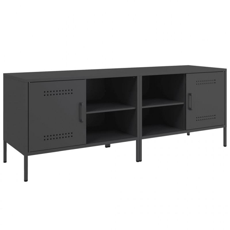Szafki pod telewizor, 2 szt., czarne, 68x39x50,5 cm, stalowe