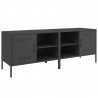 Szafki pod telewizor, 2 szt., czarne, 68x39x50,5 cm, stalowe