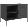 Szafki pod telewizor, 2 szt., czarne, 68x39x50,5 cm, stalowe