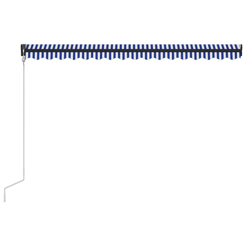 Automatycznie zwijana markiza, 450 x 300 cm, niebiesko-biała