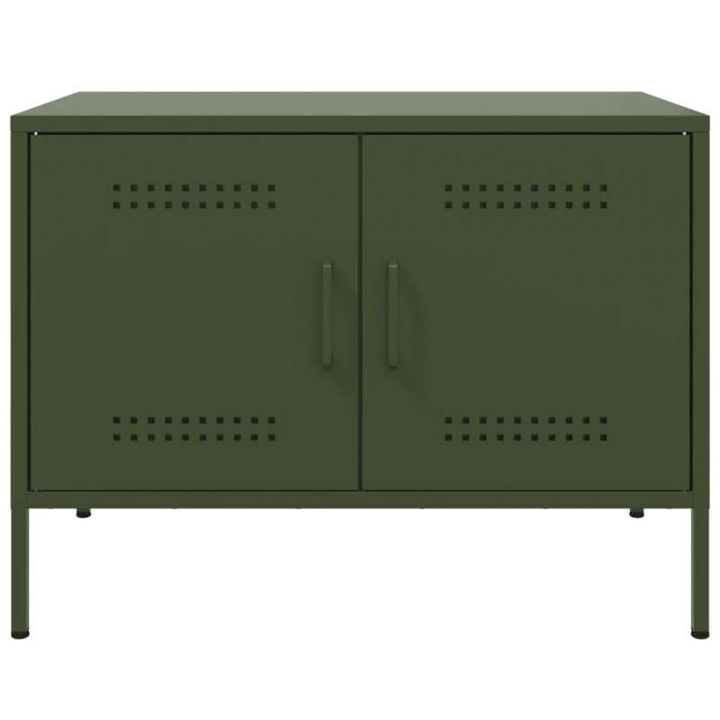 Szafki pod telewizor, 2 szt., oliwkowe, 68x39x50,5 cm, stalowe