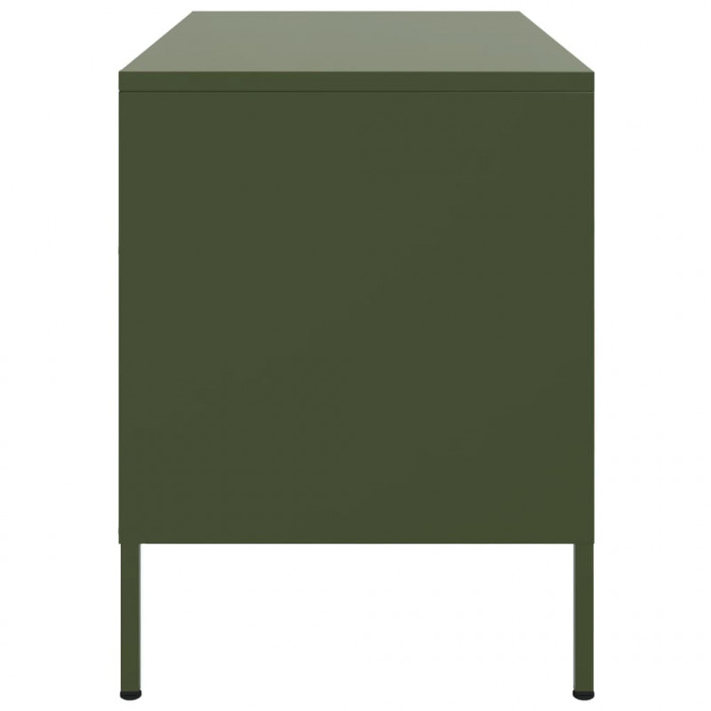 Szafki pod telewizor, 2 szt., oliwkowe, 68x39x50,5 cm, stalowe