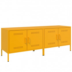 Szafki pod telewizor, 2 szt., musztardowe, 68x39x50,5 cm, stal