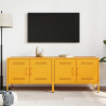 Szafki pod telewizor, 2 szt., musztardowe, 68x39x50,5 cm, stal