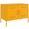 Szafki pod telewizor, 2 szt., musztardowe, 68x39x50,5 cm, stal