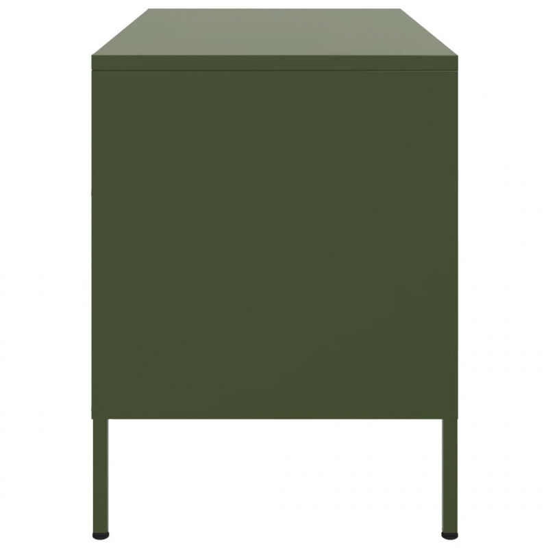 Szafka pod telewizor, oliwkowa, 68x39x50,5 cm, stalowa