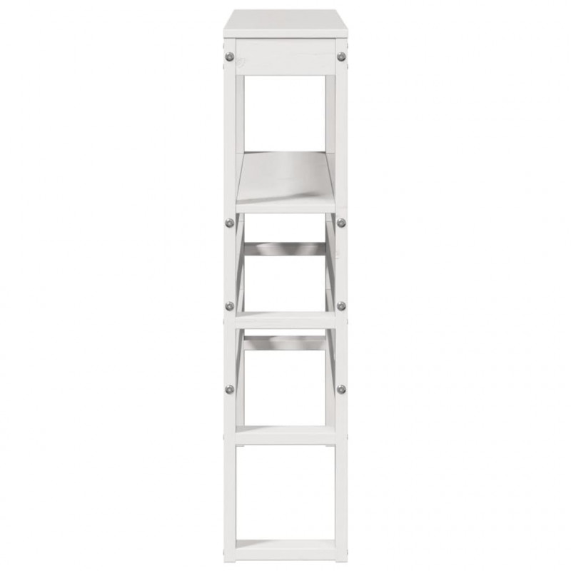 Wezgłowie do łóżka, z półkami, białe, 90 cm, drewno sosnowe