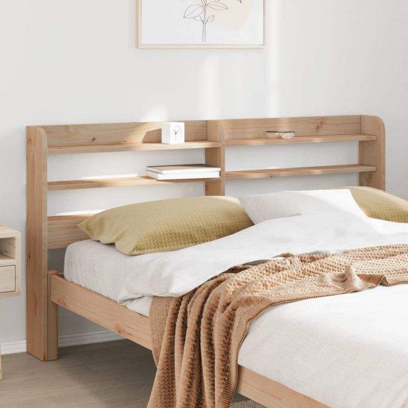 Wezgłowie do łóżka, z półkami, 160 cm, lite drewno sosnowe