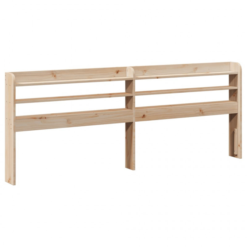 Wezgłowie do łóżka, z półkami, 200 cm, lite drewno sosnowe