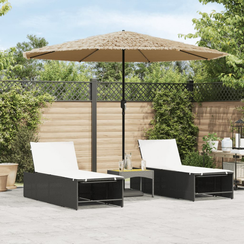 Parasol ogrodowy z LED, stalowy słupek, brązowy, 324x324x247 cm